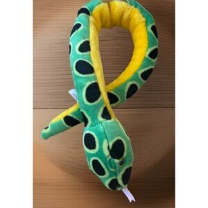 K&M International Inc. Plush 28” Long Snake Stuffed Animal 2000 Green Yellow